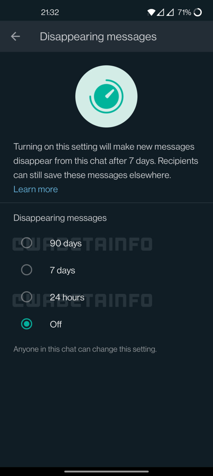 WhatsApp Disappearing Messages 90 days