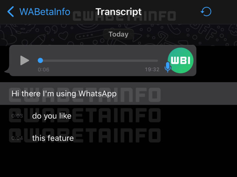 WhatsApp transcribe voice messages feature