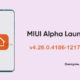 Xiaomi MIUI Alpha Launcher update V4.26.0.4186-12172006