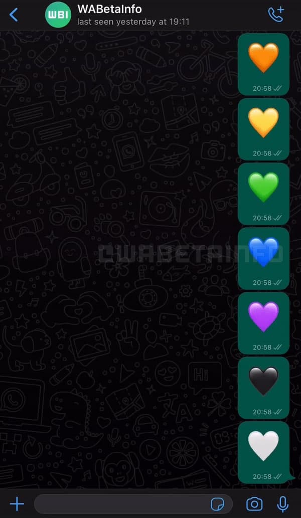WhatsApp animated heart emoji