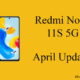 Redmi Note 11S 5G April update