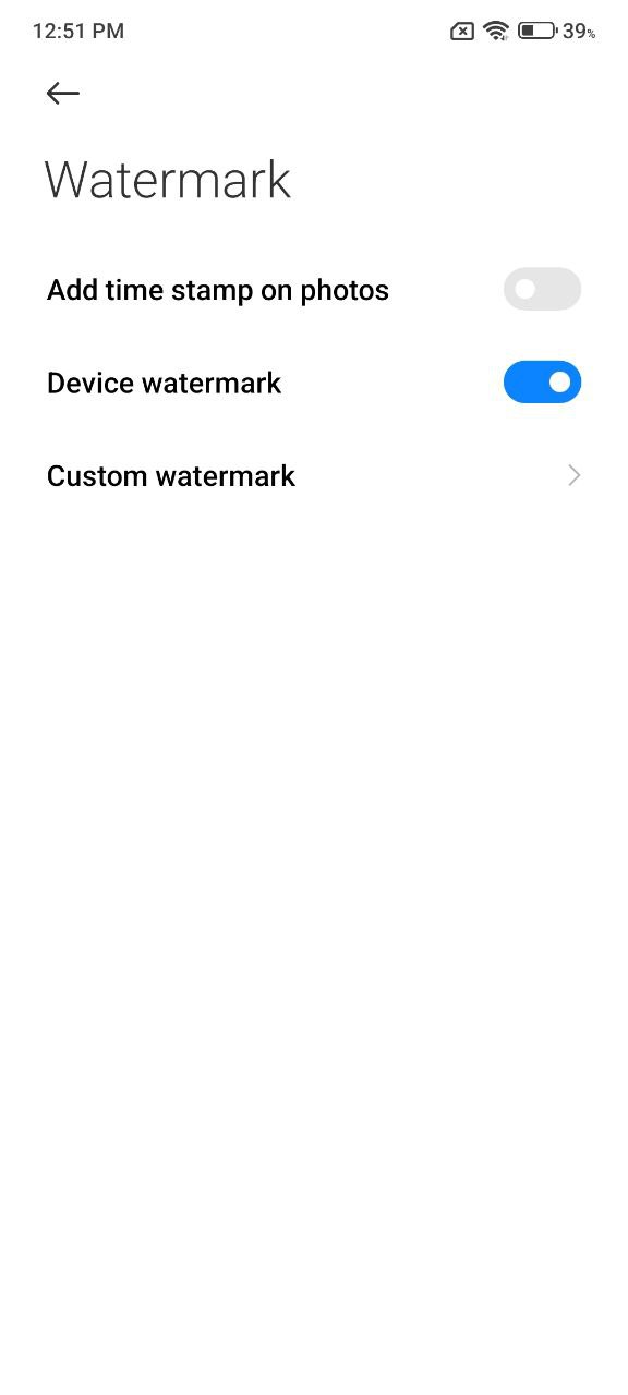 Enable or Disable Watermark- option
