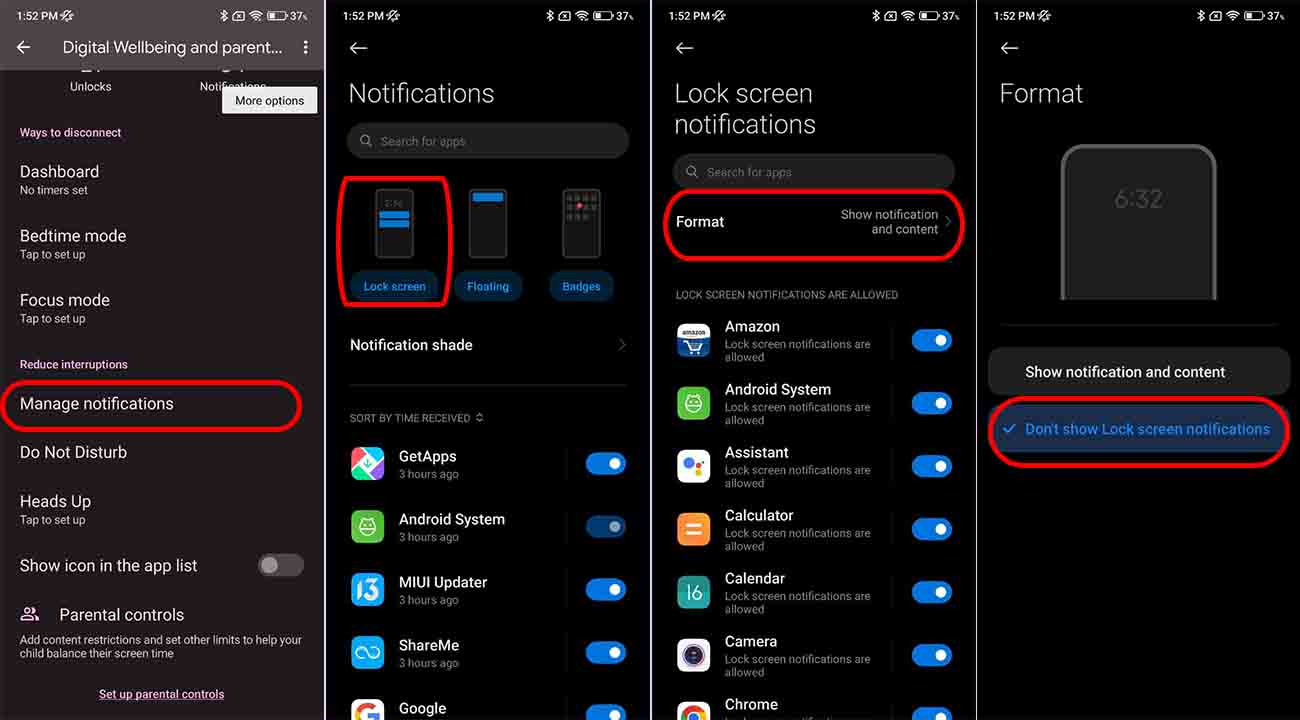 How to Hide Content of Notifications on the Lock Screen