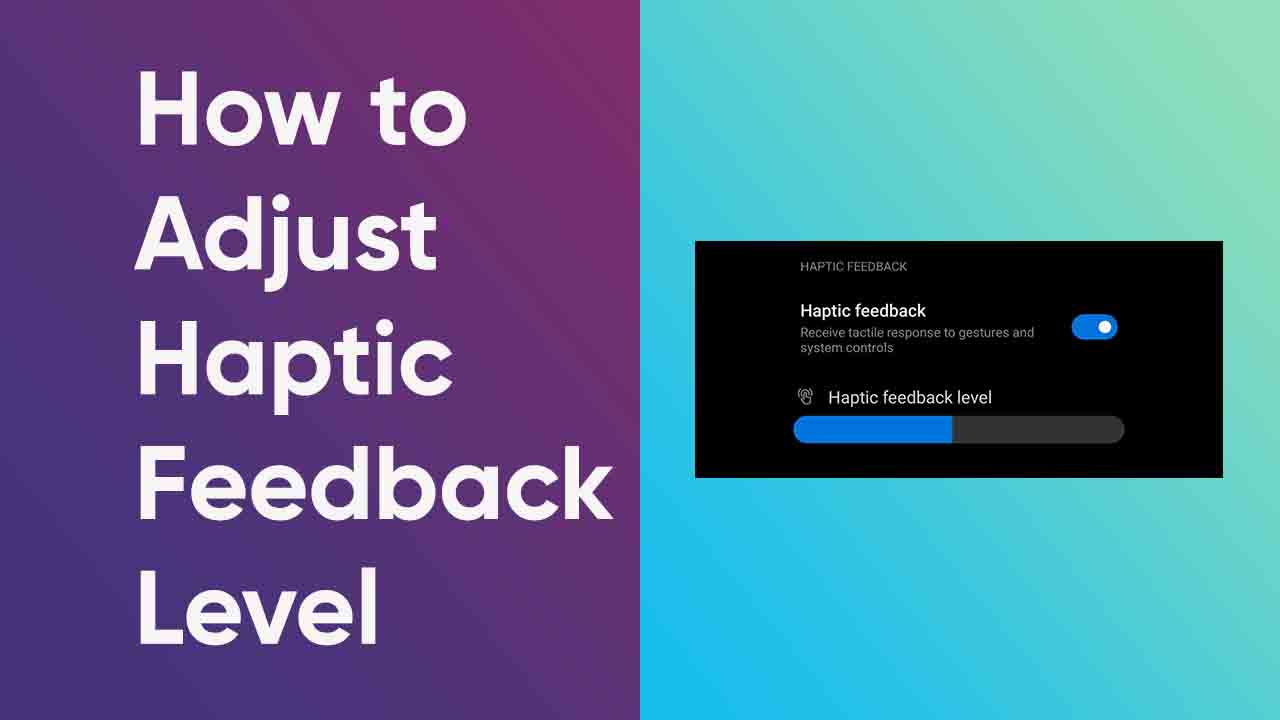 How to adjust Haptic feedback level