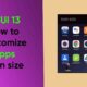 How to customize apps icon size