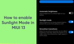 How to enable Sunlight Mode in MIUI 13