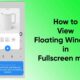 How to view Floating Windows in fullscreen mode