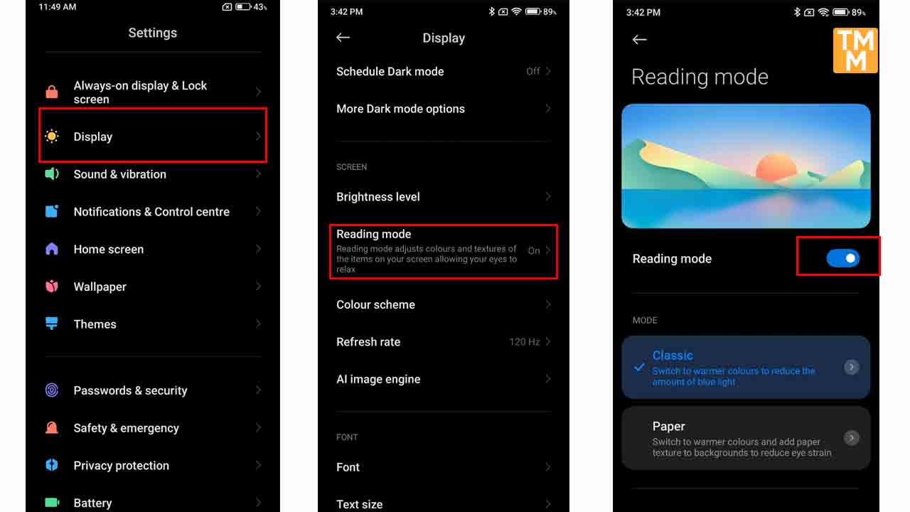 how to enable Reading mode