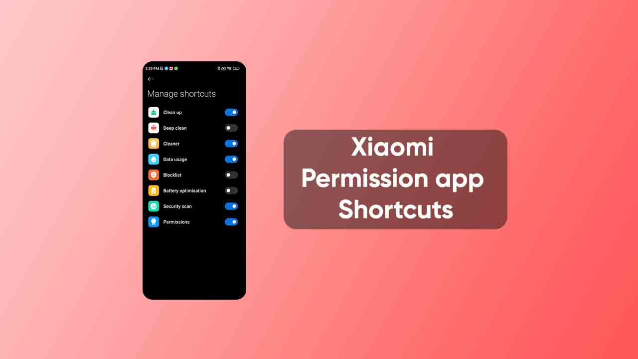 Permission app shortcuts