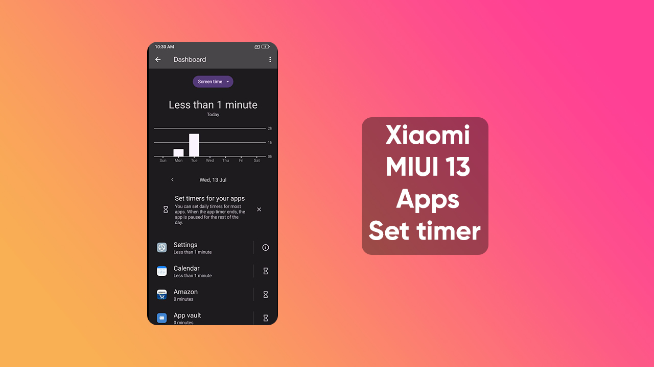 Xiaomi MIUI 13 Apps Set timer