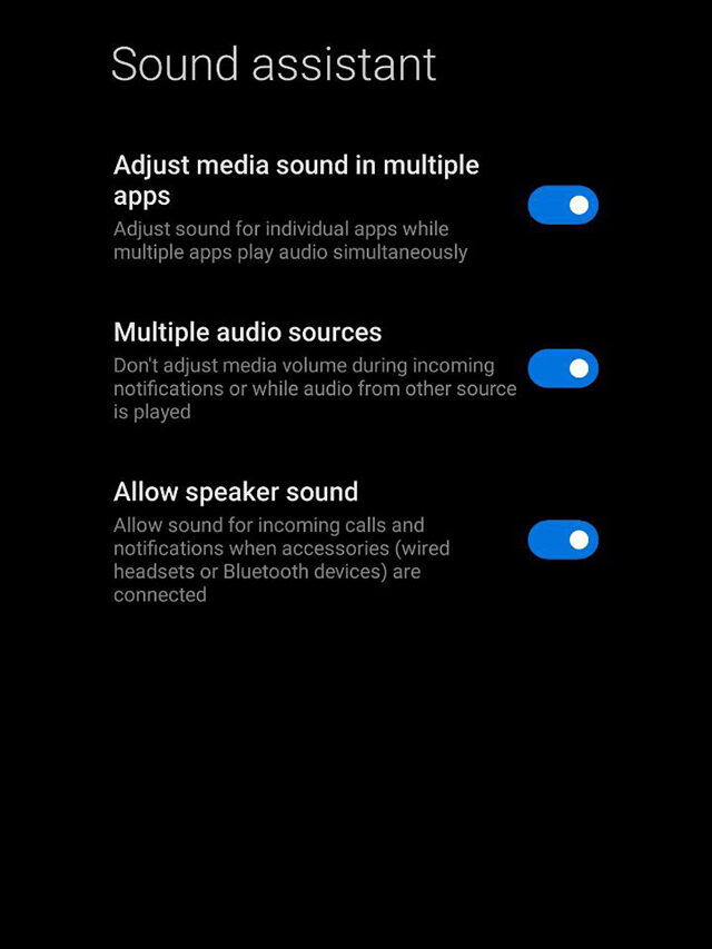 Xiaomi MIUI 13: Sound Assistant