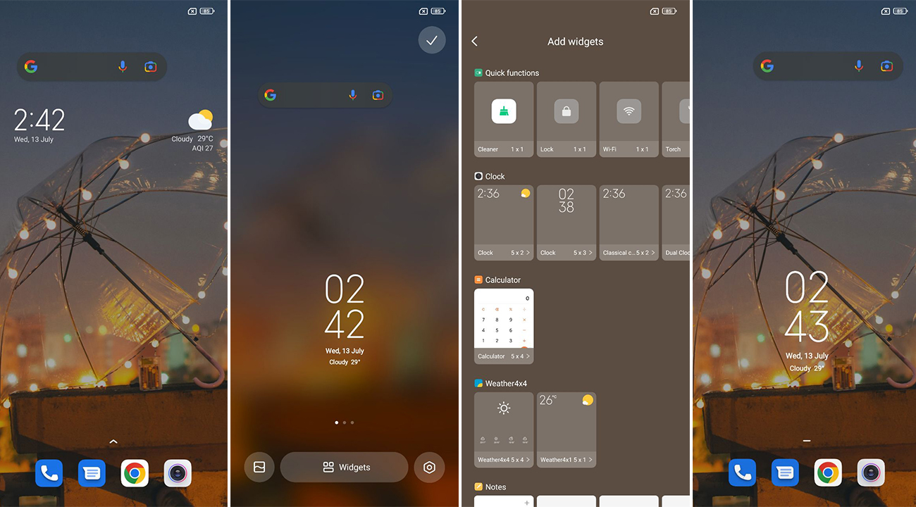 Xiaomi MIUI 13 clock widget