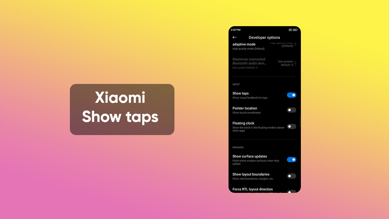 Xiaomi MIUI Show taps 
