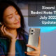 Xiaomi Redmi Note 11T Pro July 2022 Security