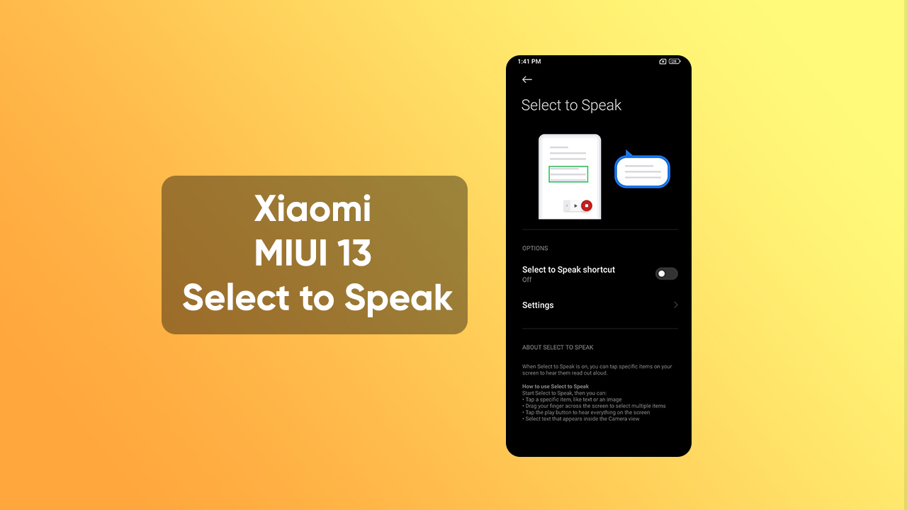 Xiaomi Select to Speak MIUI 13