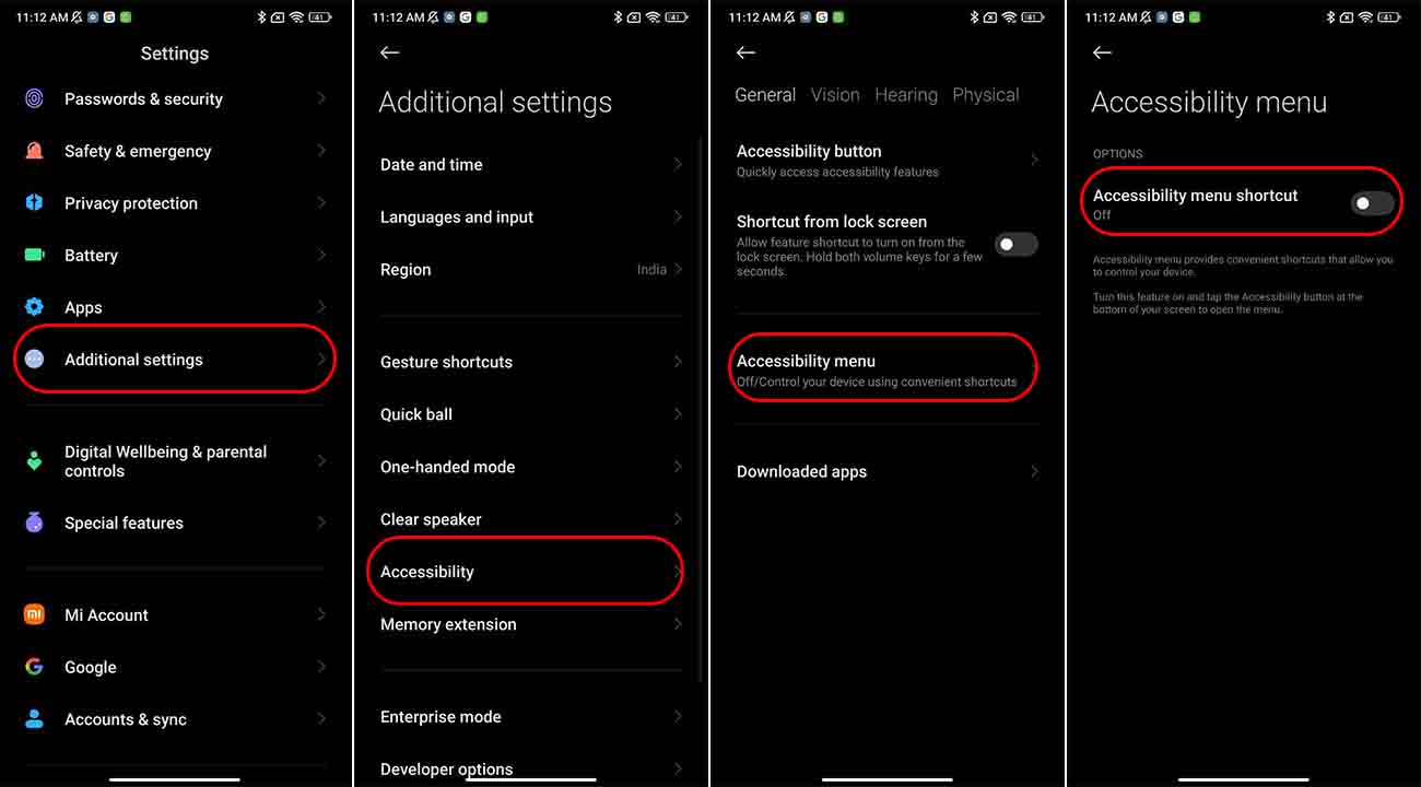 enable the Accessibility menu on your MIUI 13 devices